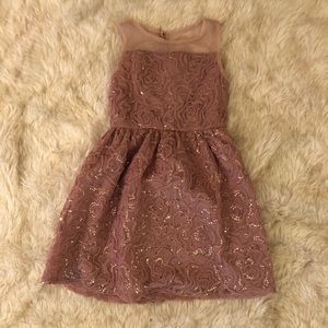 Justice Girls Dusty Rose Gold Flower Dress